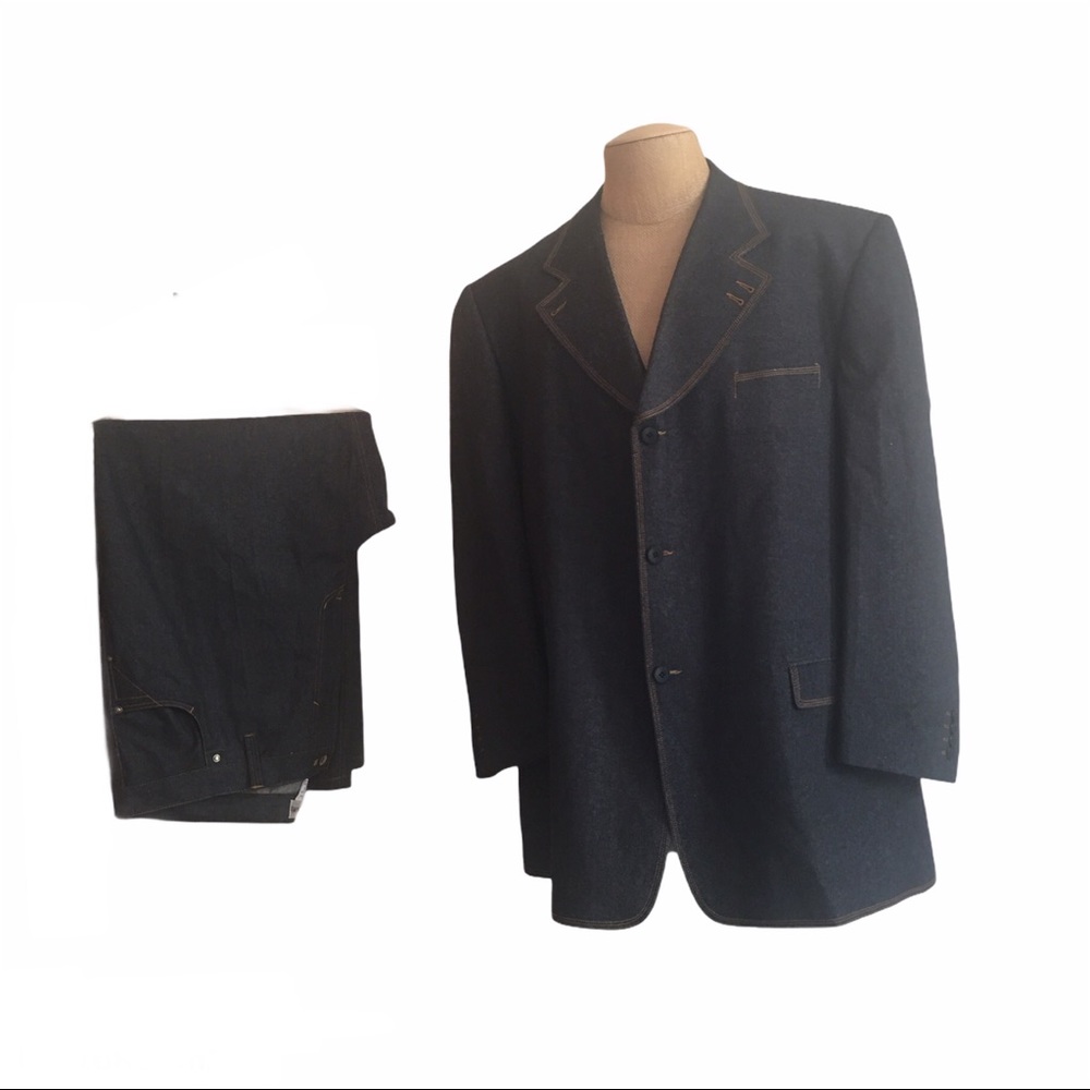 IL Canto Men’s 3-piece Denim Suit